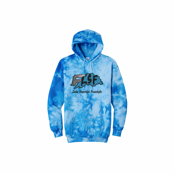 LSF - Port & Co™ Crystal Tie-Dye Pullover Hoodie PC144 with cut twill and embroidered logo