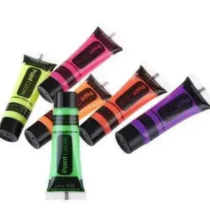 Set of 24 luminous face paint tubes in vibrant colors