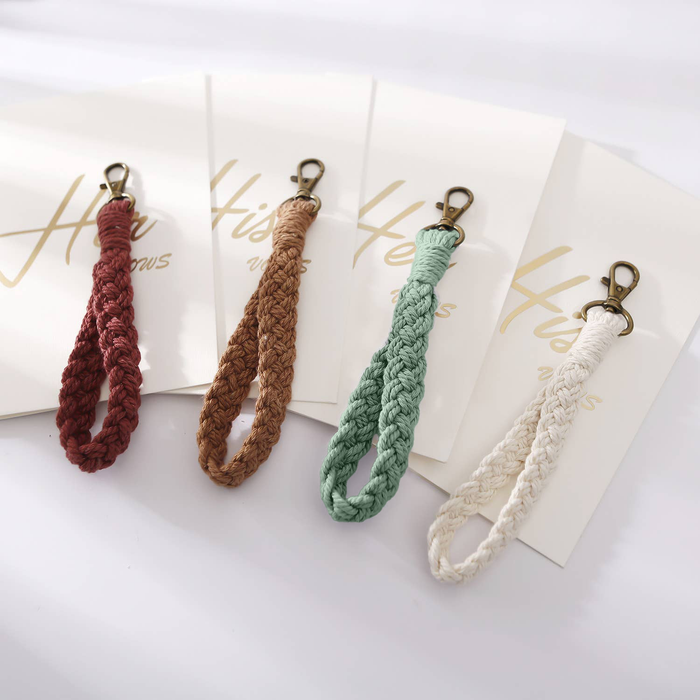 Macrame Flat Braided Wristlet Keychain - Premium  from Adorro - Just $7.5! Shop now at Pat's Monograms