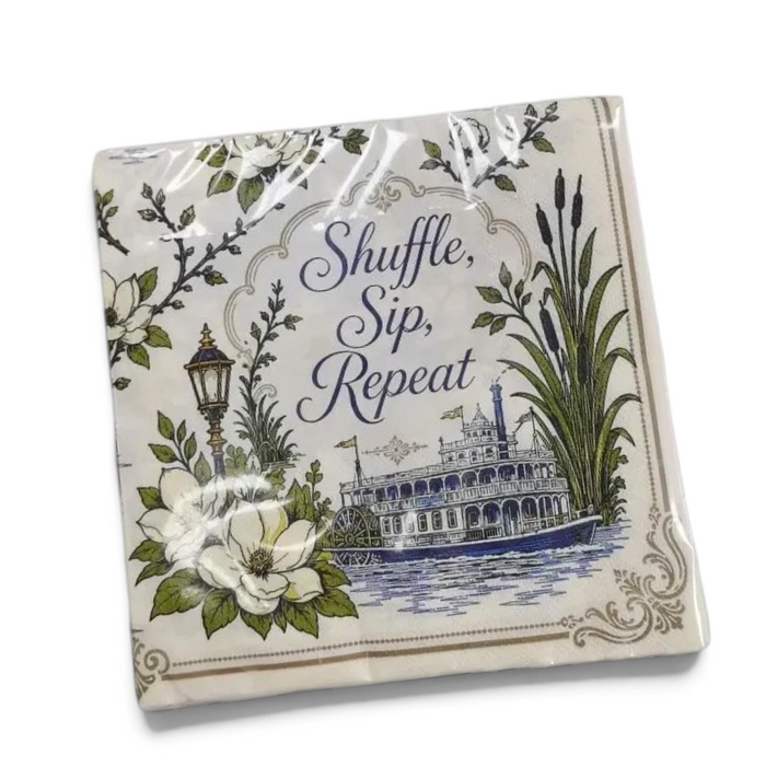 Mahjestic South Cocktail Napkins — Shuffle, Sip, Repeat