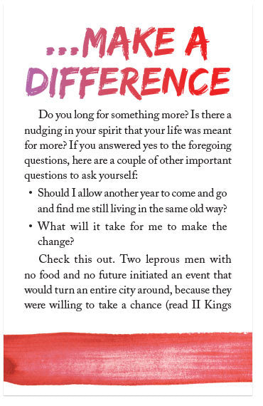 Make a Change and Make a Difference