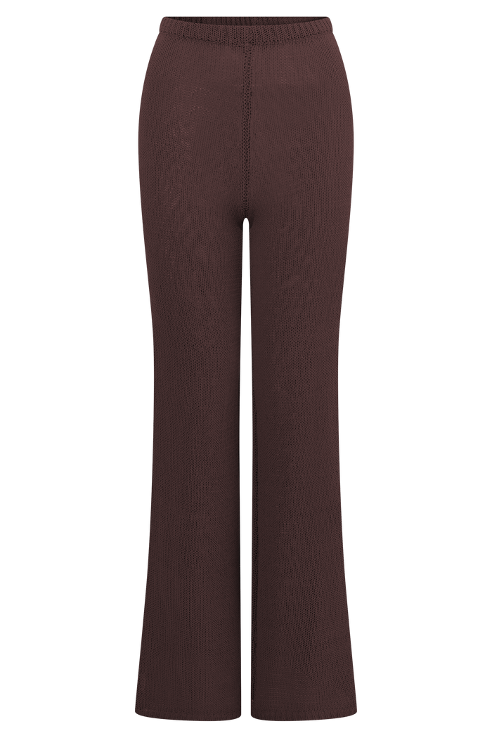 Malani Wide Leg Knit Pants - Chocolate