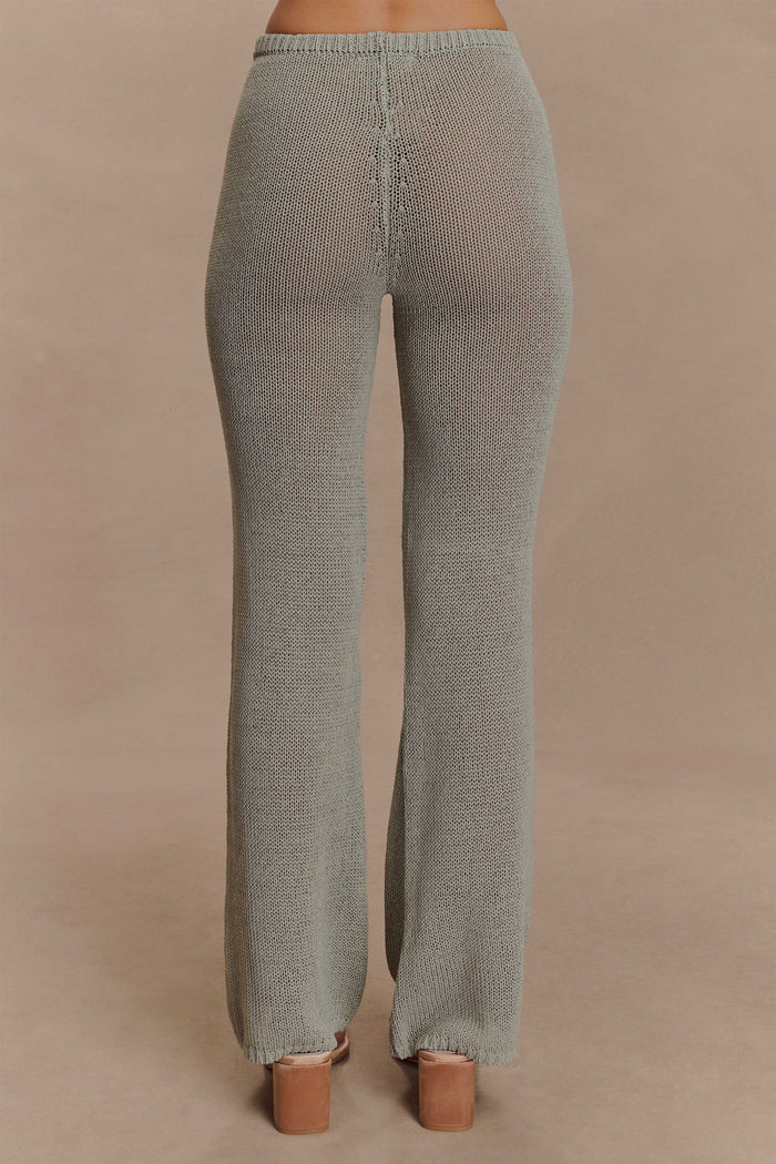 Malani Wide Leg Knit Pants - Sage