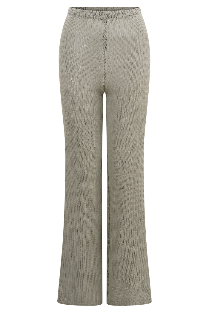 Malani Wide Leg Knit Pants - Sage