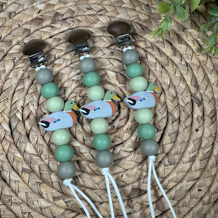 Mallard Duck Pacifier Clip - Premium Pacifier Clip from Ridge & Co Teething Shop LLC - Just $16.95! Shop now at Pat's Monograms