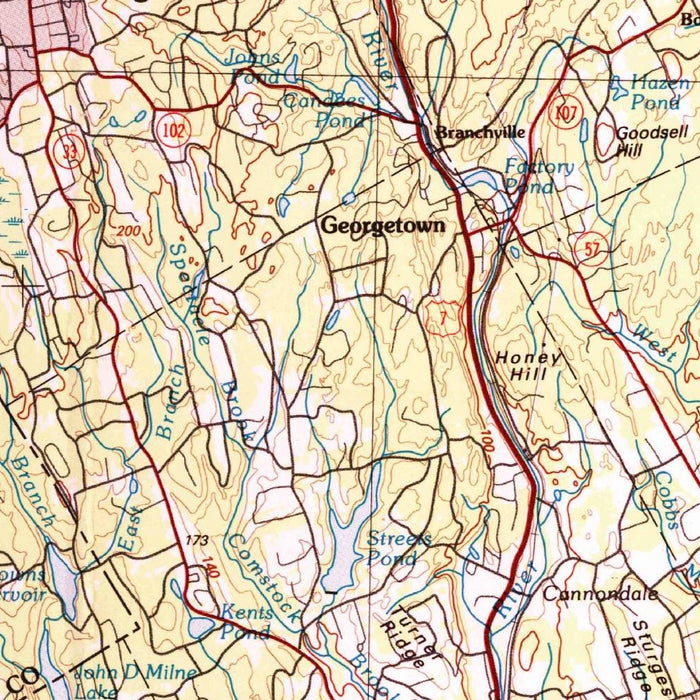 Map of Armonk, New York by USGS, 1986 – Weston CT, Greenwich CT & White Plains NY