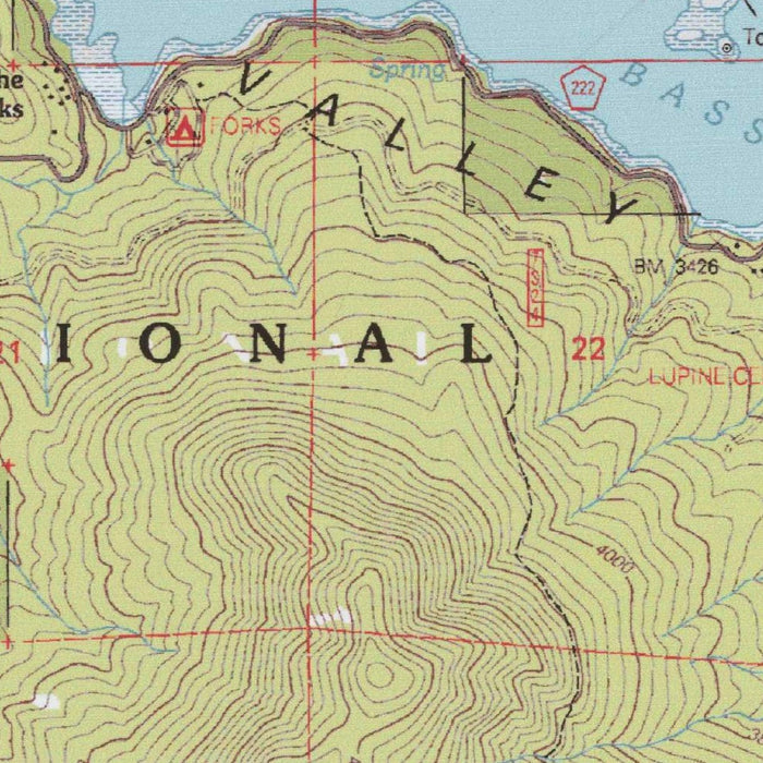 Map of Bass Lake, California by USGS, 1993 – Sierra National Forest & Madera County