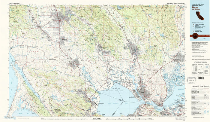 Map of Glen Ellen, California by USGS, 1983 – Sonoma, Napa Valley & San Pablo Bay
