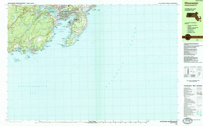 Map of Gloucester, Massachusetts by USGS, 1984 – Cape Ann, Gloucester Harbor & Good Harbor Beach