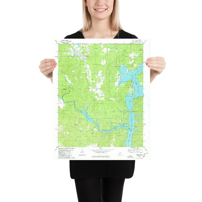 Map of Lay Lake, Alabama by USGS, 1980 – Shelby County & Coosa River
