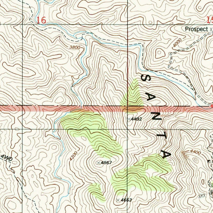 Map of Oracle, Arizona by USGS, 1996 – Catalina Mountains, San Pedro River & Mt. Lemmon