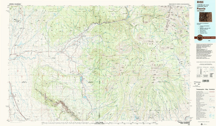 Map of Paonia, Colorado by USGS, 1983 – Black Canyon of the Gunnison National Park & Gunnison River