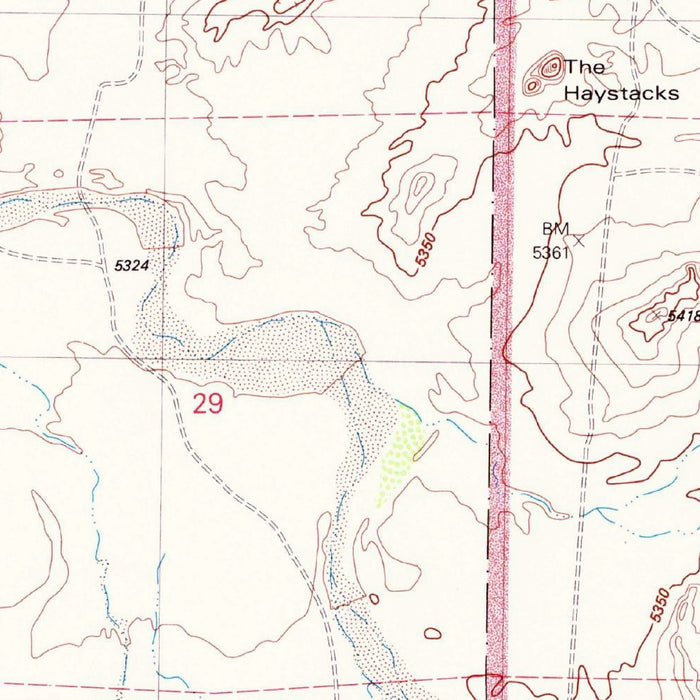 Map of Petrified Forest National Park, Arizona by USGS, 1982 – Adamana, Holbrook & Little Colorado River