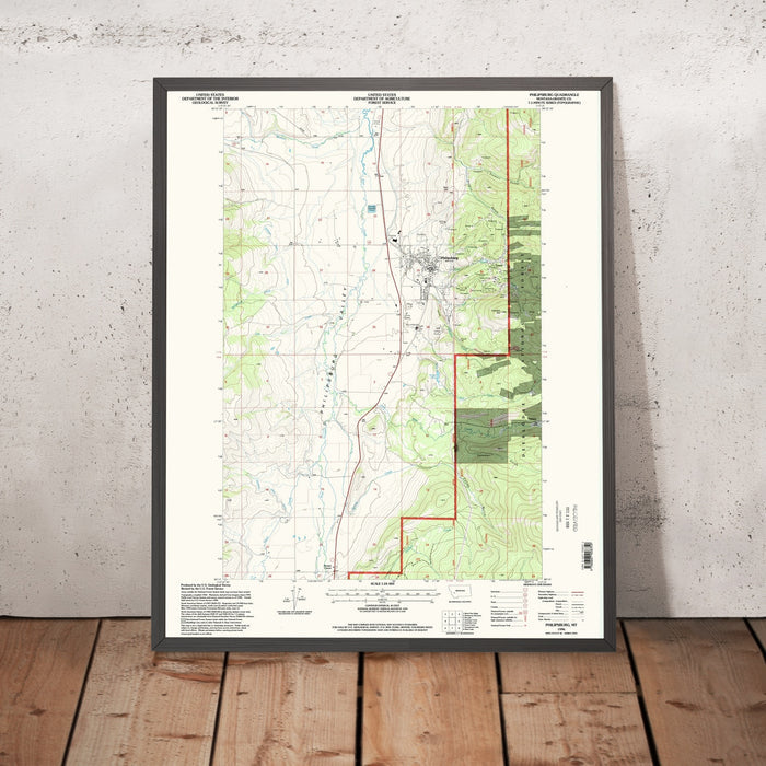 Map of Philipsburg, Montana by USGS, 1996 – Flint Creek & Anaconda-Pintler Wilderness