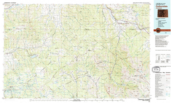 Map of Redstone, Colorado by USGS, 1982 – Carbondale, Mount Sopris & Crystal River