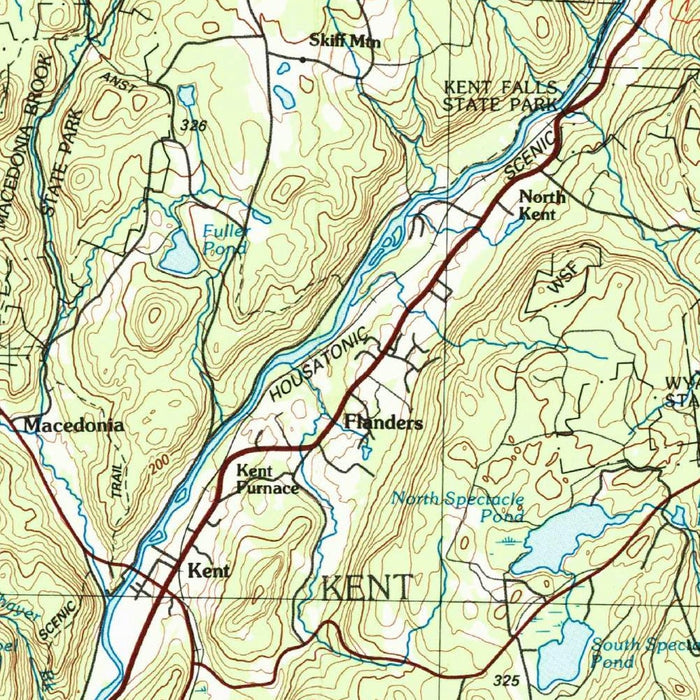 Map of Sharon, Connecticut by USGS, 1993 – Waterbury, Litchfield & Housatonic River