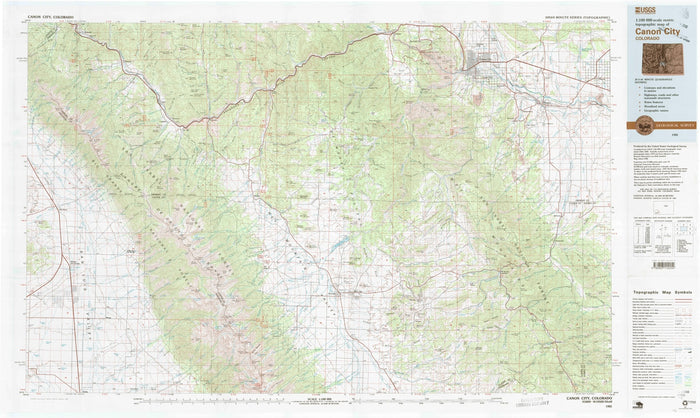 Map of Westcliffe, Colorado by USGS, 1982 – Canon City, Sangre de Cristo Mountains & Arkansas River