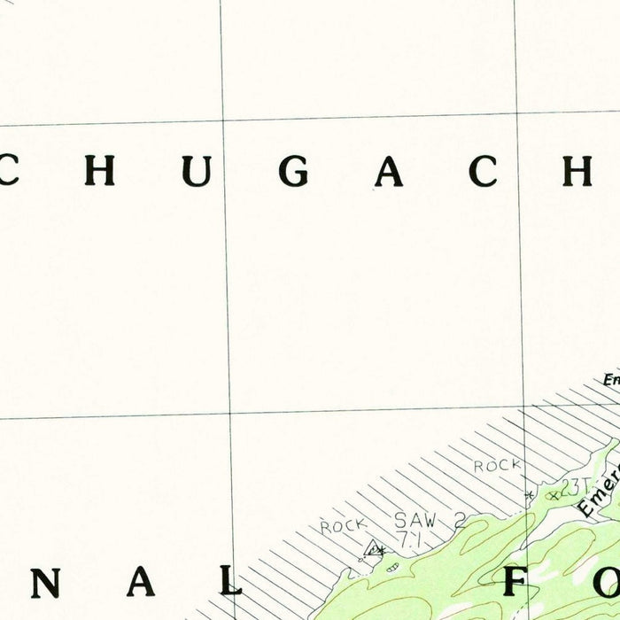 Map of Whittier, Alaska by USGS, 1984 – Passage Canal & Chugach National Forest