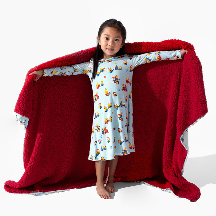 Merry Minions Holiday Bamboo Girls' Long Sleeve Dress