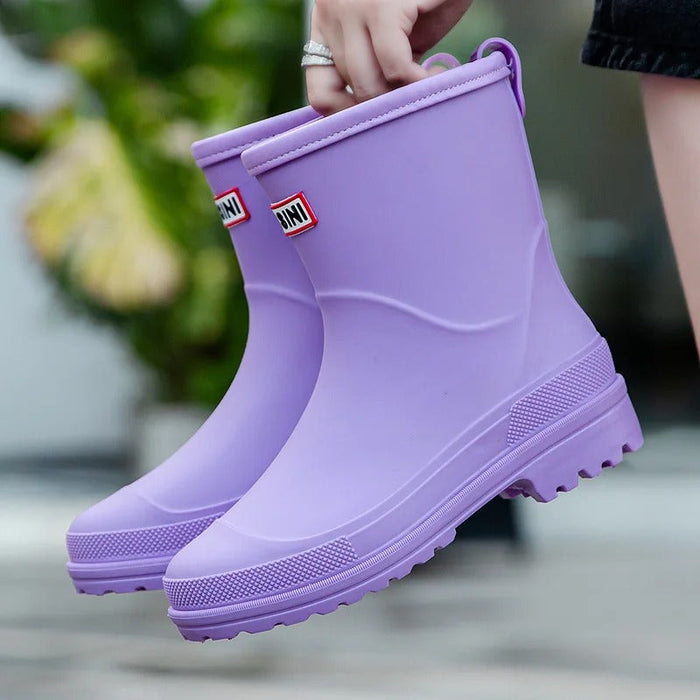 Mid-Cut Waterproof Rain Boots for Women – Stylish & Functional