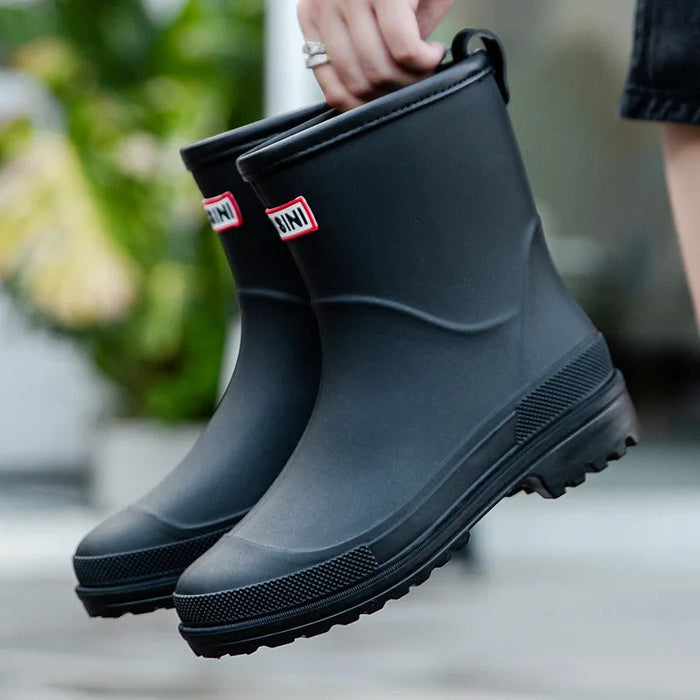 Mid-Cut Waterproof Rain Boots for Women – Stylish & Functional