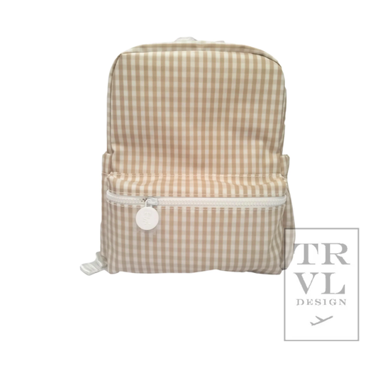 Mini Backer - Gingham Khaki - Premium Backpack from TRVL Design - Just $48.95! Shop now at Pat's Monograms