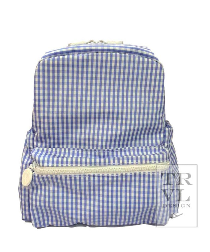 Mini Backer - Gingham Sky - Premium Backpack from TRVL Design - Just $46.95! Shop now at Pat's Monograms