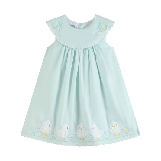 Misty Blue Fuzzy Chickies Dress - Premium Baby & Toddler Dresses from Lil Cactus - Just $39.95! Shop now at Pat's Monograms