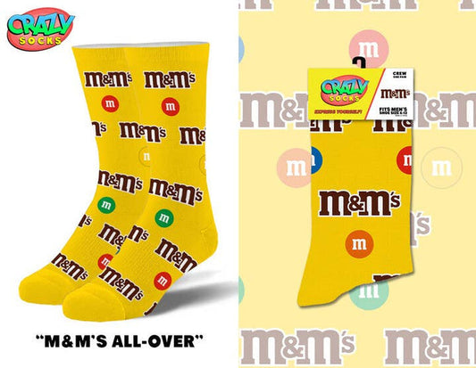 M&Ms All Over Novelty Crew Socks - Premium socks from Crazy Socks - Just $8! Shop now at Pat's Monograms