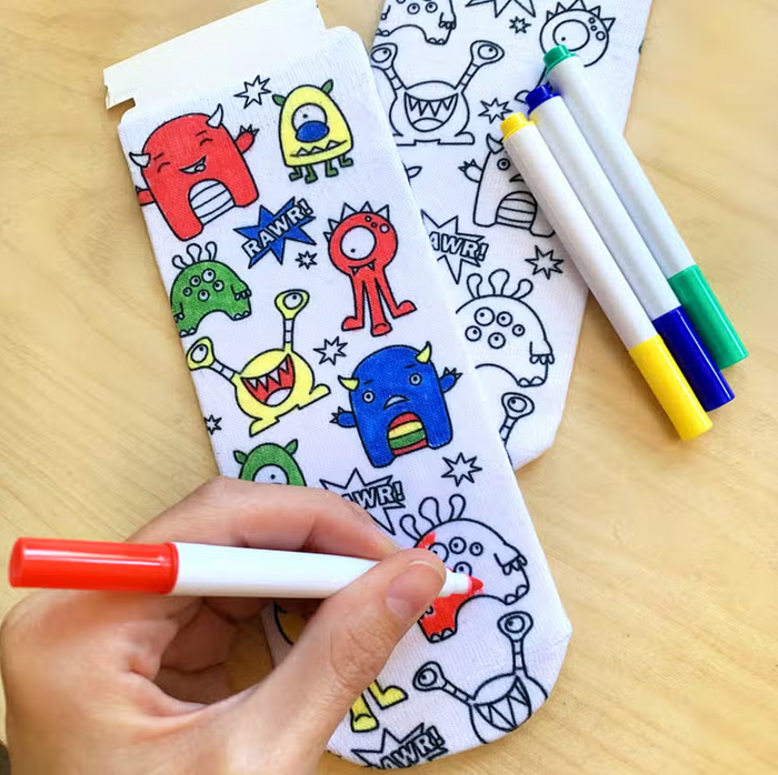 Monster Bash Coloring Socks