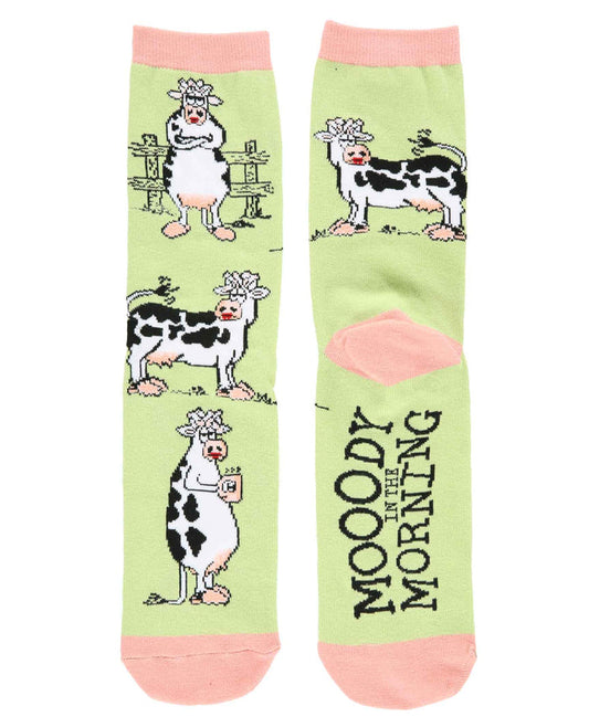 Moody In The Morning Green Crew Sock One Size - Premium socks from Lazy One - Just $9.95! Shop now at Pat's Monograms