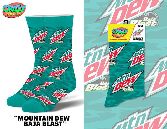Mountain Dew Baja Blast Novelty Crew Socks - Premium socks from Crazy Socks - Just $8! Shop now at Pat's Monograms
