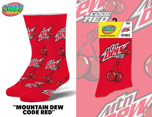 Mountain Dew Code Red - Mens Crew Folded - Premium socks from Crazy Socks - Just $8! Shop now at Pat's Monograms