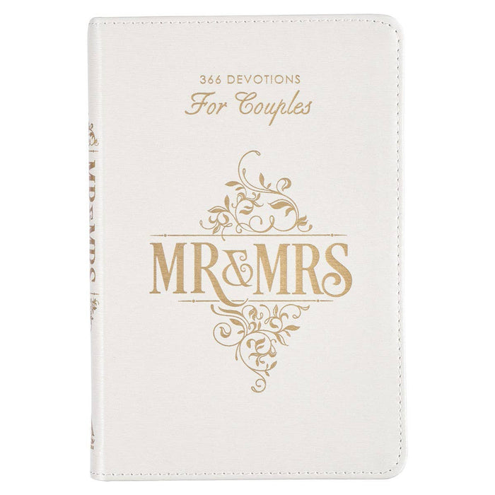 Mr. & Mrs. 366 Devotions for Couples White Faux Leather Devo - Premium Books and Devotionals from Christian Art Gifts - Just $16.99! Shop now at Pat's Monograms