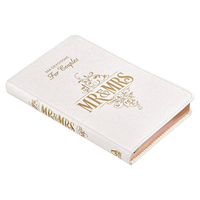 Mr. & Mrs. 366 Devotions for Couples White Faux Leather Devo - Premium Books and Devotionals from Christian Art Gifts - Just $16.99! Shop now at Pat's Monograms