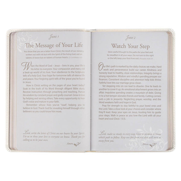 Mr. & Mrs. 366 Devotions for Couples White Faux Leather Devo - Premium Books and Devotionals from Christian Art Gifts - Just $16.99! Shop now at Pat's Monograms