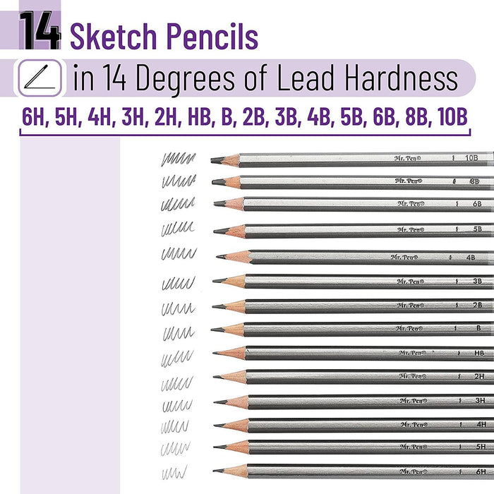 Mr. Pen Sketch Pencils Set - 14 Pack for Artists - Premium Art supplies from Mr. Pen - Just $6.99! Shop now at Pat's Monograms