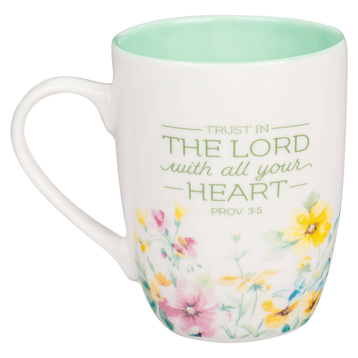 Mug Multi-Floral Trust in the Lord Prov. 3:5-6 - Premium Christian Gift Items from Christian Art Gifts - Just $9.95! Shop now at Pat's Monograms