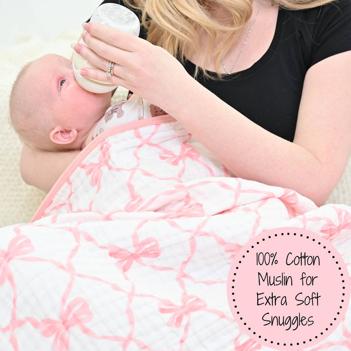 Muslin Quilt Baby & Kids Blanket Beautiful Bows - Premium Baby Blanket from LollyBanks - Just $29.95! Shop now at Pat's Monograms