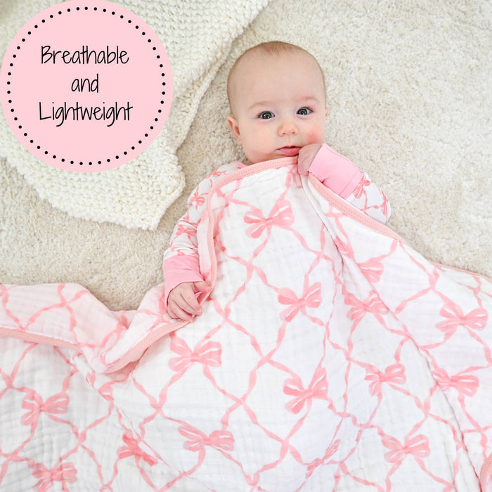 Muslin Quilt Baby & Kids Blanket Beautiful Bows - Premium Baby Blanket from LollyBanks - Just $29.95! Shop now at Pat's Monograms