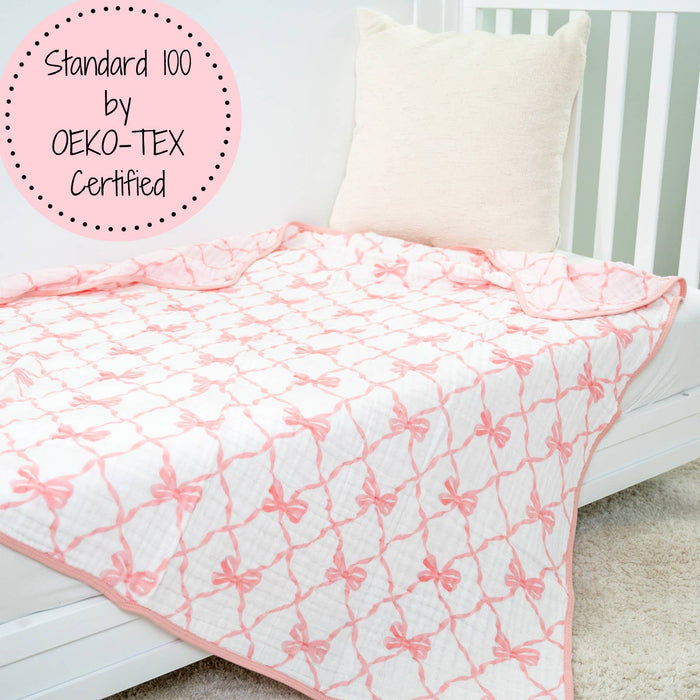 Muslin Quilt Baby & Kids Blanket Beautiful Bows - Premium Baby Blanket from LollyBanks - Just $29.95! Shop now at Pat's Monograms