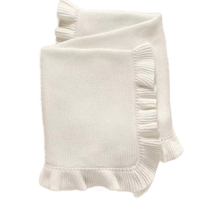 Nap Time Cotton Blanket RUFFLE Edge - Baby Quilt Blanket - Premium Baby Blanket from Zsa Zsa & LoLLi Monogram Blanks - Just $39.95! Shop now at Pat's Monograms