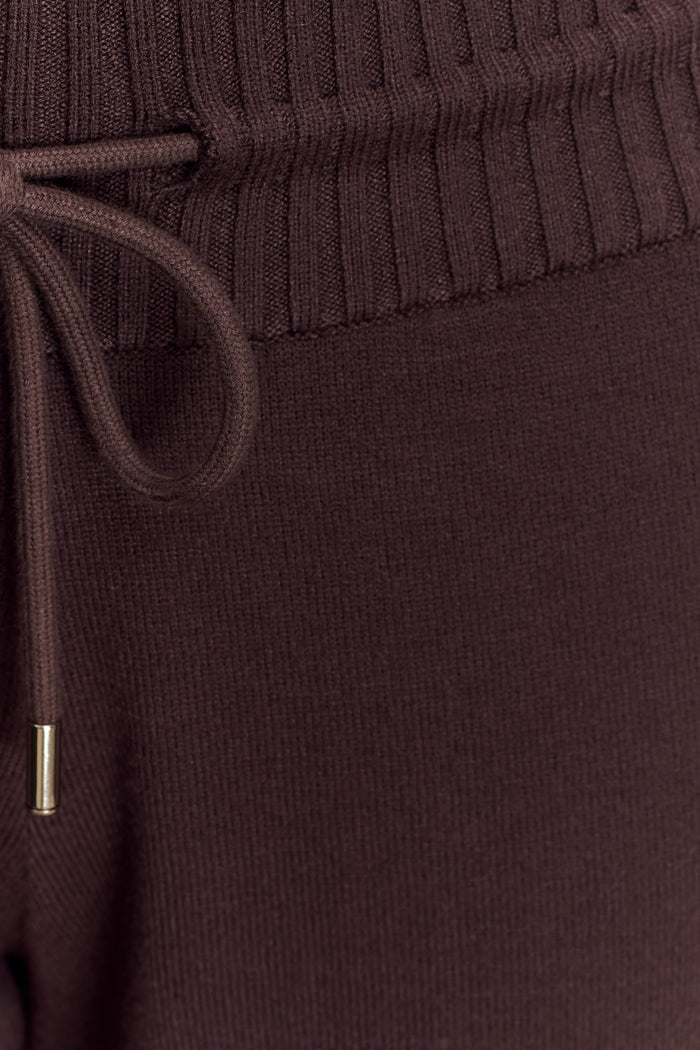 Natalya Knit Wide Leg Pants - Dark Chocolate