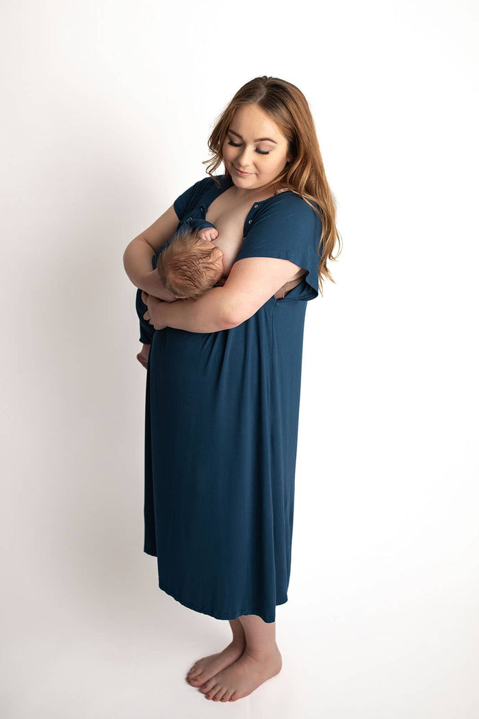Navy Blue Knotted Gown - Premium  from Three Little Tots - Just $26.95! Shop now at Pat's Monograms