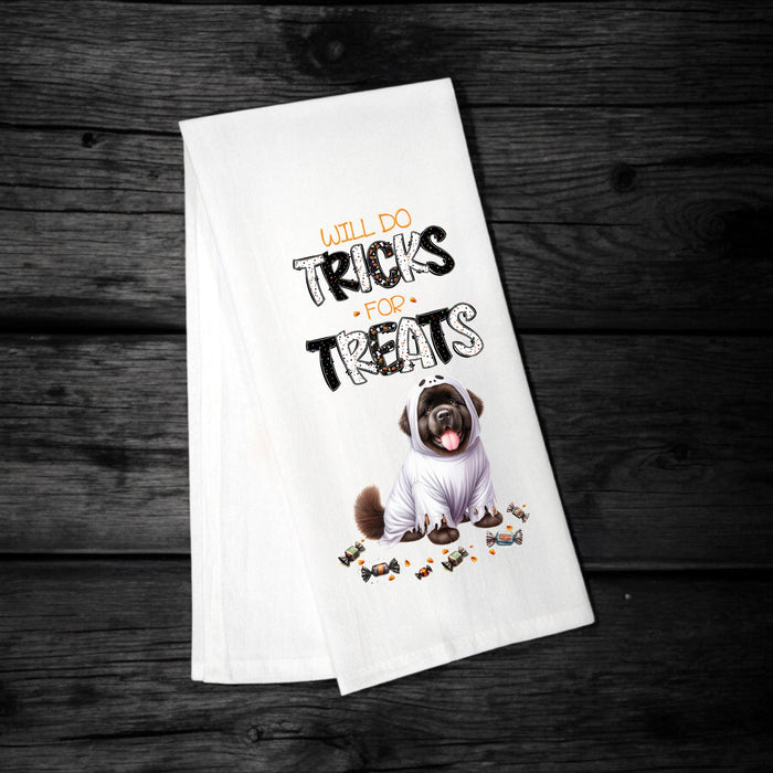 Newfoundland - Will Do Tricks for Treats Tea Towel - Premium Kitchen Towel from Pat's Monograms - Just $14.95! Shop now at Pat's Monograms
