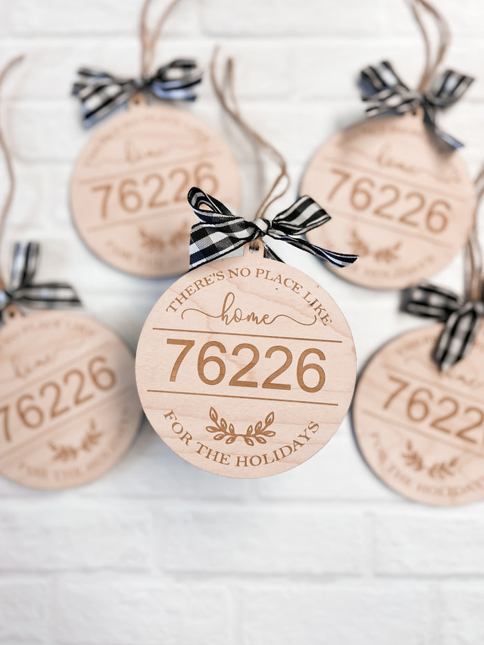 No Place Like Home Zip Code Ornament