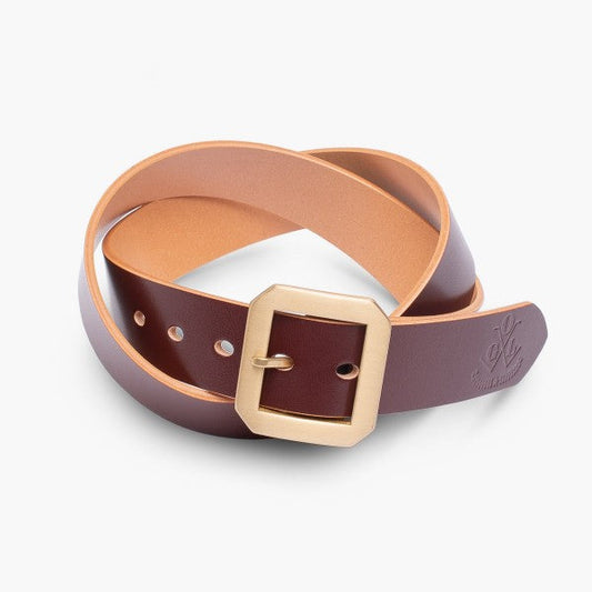 OGL Single Prong Garrison Buckle Leather Belt - Hand-Dyed Brown