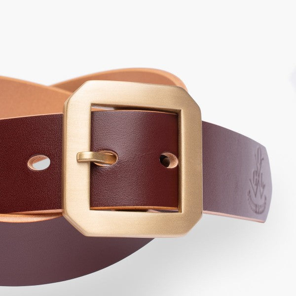 OGL Single Prong Garrison Buckle Leather Belt - Hand-Dyed Brown
