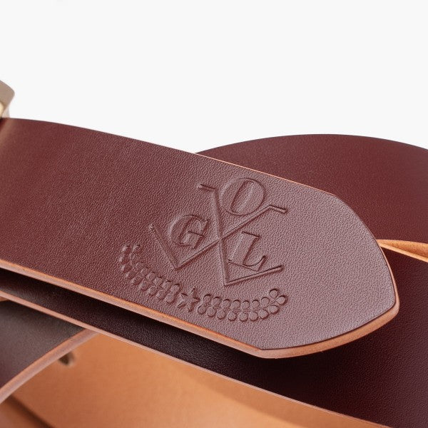 OGL Single Prong Garrison Buckle Leather Belt - Hand-Dyed Brown