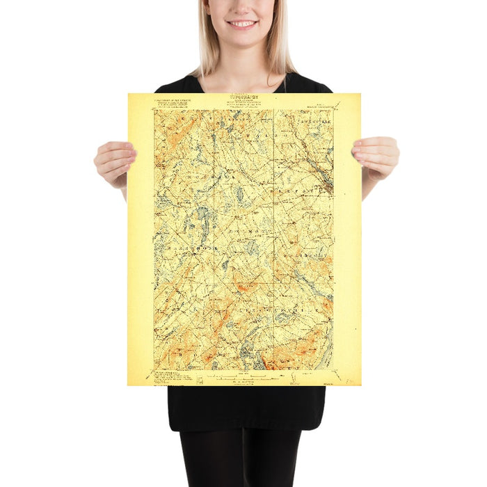 Old Map of Belfast, Maine by USGS, 1917 – Penobscot Bay, Searsport & Islesboro